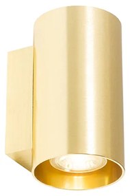 Applique da parete moderna rotonda oro 2 luci - Sandy