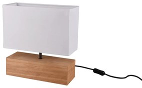 Lampada da tavolo bianca/di colore naturale con paralume in tessuto (altezza totale 30 cm) Woody – Reality