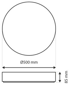 Plafoniera LED dimmerabile EBRO LED/36W/230V 2700-6500K + telecomando