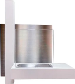 Camino a bioetanolo biocamino da parete VIENNA bianco L65 x H75 x P23