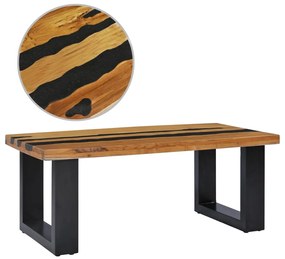 Tavolino Da Salotto 100x50x40 Cm Massello Teak E Pietra Lavica /