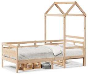 Dormeuse Con Tetto 90x200 Cm İn Legno Massello Di Pino /