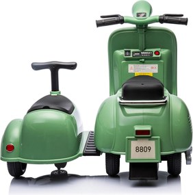 Piaggio Vespa con Sidecar Small Elettrica 6V per Bambini Verde...