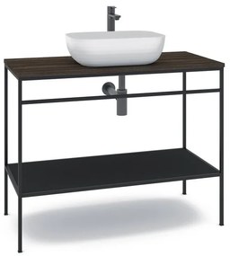 Mobile sottolavabo e lavabo Outline per vasca centrale nero L 100 x H 92 x P 45.5 cm