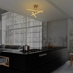 Plafoniera LED in oro 26x51 cm Ledflower - Opviq lights