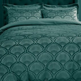 Biancheria verde per letto matrimoniale 200x200 cm Art Deco Pearl - Catherine Lansfield