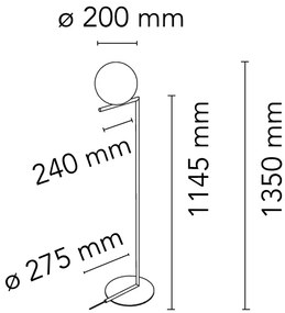 Flos IC Lights Floor 1 Lampada da pavimento 135 cm a luce diffusa in vetro opalino bianco e acciaio cromo