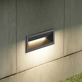 Lucande Applique a LED da incasso Jaano, antracite, alluminio, IP65 Jaano, Nero, Alluminio, Moderno, Applique da esterni