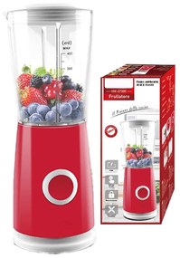 Frullatore Elettrico da Cucina 400mL 170W per Verdure e Frutta con Modalita Impulso 4 Lame Inox Colore Rosso