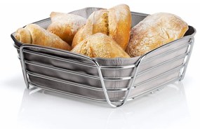 Cestino per il pane grigio con inserto in cotone grigio Delara, larghezza 25 cm - Blomus