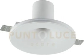 Incasso eva bianco 1 luce attacco e27 18x1,3cm in gesso verniciabile