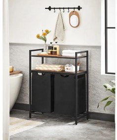 Cesto porta biancheria REX marrone/nero