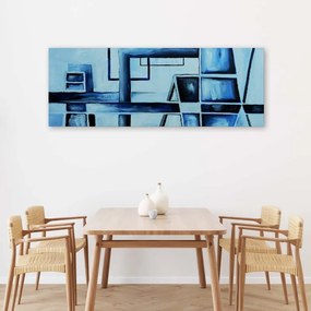 Quadro su tela, Astrazione blu  Dimensioni Tappeti 120x40