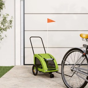 Rimorchio Da Bici Per Animali Verde Oxford E Ferro /