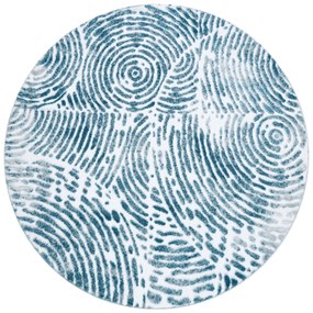 Tappeto MEFE moderno  Cerchio 8725 cerchi impronta digitale - Structural due livelli di pile crema / blu