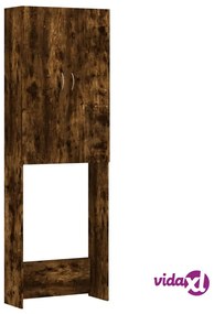 vidaXL Mobile per Lavatrice Rovere Fumo 64x25,5x190 cm