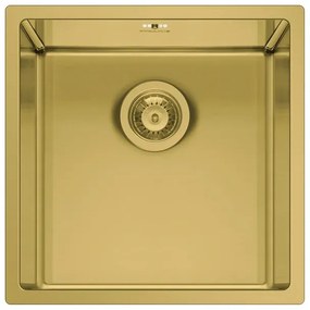 Lavello sottotop 1 vasca PYRAMIS Astris inox L 40 x L 40 cm oro