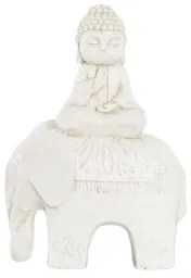 Statua Decorativa DKD Home Decor Finitura invecchiata Elefante Bianco Orientale Magnesio (40 x 23 x 56 cm)