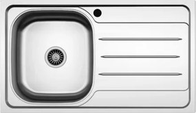 Lavello incasso 1 vasca SX 80x50 cm acciaio inox con Gocciolatoio