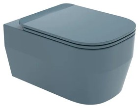Vaso WC sospeso OLYMPIA CERAMICA tutto evo verde petrolio, sedile incluso P 53 x L 36 cm