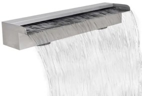 Fontana a Cascata per Giardino Rettangolare Acciaio Inox 60 cm