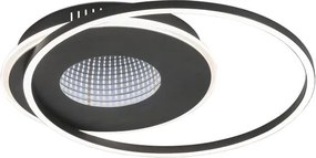 Plafoniera LED TRIDI Ø 43 cm nero IP20 bianco naturale, 4300 lumen
