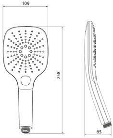 Sapho - Doccia a mano con pulsante, finitura cromo lucido