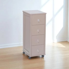 Carrello cassettiera POKERINO in legno a 4 cassetti TORTORA
