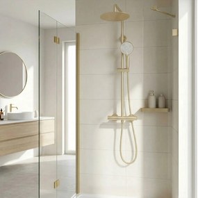 Set doccia senza bocca di erogazione con termostato Rea Lungo Gold Brush