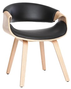 Poltrona scandinava nero e legno chiaro ARAMIS