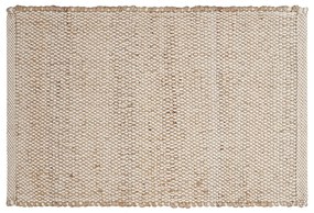 Tappeto rettangolare beige in juta e cotone intrecciati L140 x L200 EFFIA