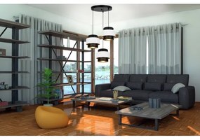 Lampadario a sospensione con filo NESS 3xE27/60W/230V diametro 45 cm nero/bianco