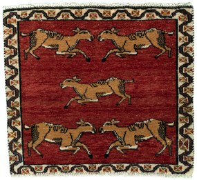 Gabbeh Tappeto persiano 60x60 Rosso (Iran) Annodato A Mano