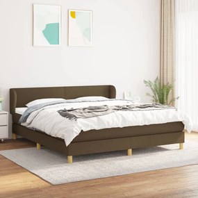 Giroletto A Molle Con Materasso Marrone Scuro 160x200cm Tessuto /