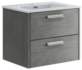 Mobile sottolavabo e lavabo Panama cemento H 50 x P 45.5 cm 2 cassetti