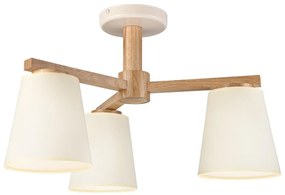 Lampadario a plafone ELLIE 3xE27/15W/230V color crema/quercia