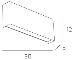 Applique Moderna Wally Metallo Sabbia 2 Luci 2G11 30Cm