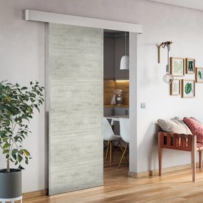 Porta scorrevole Beton in mdf, L 93 x H 212 cm, con binario Atelier bianco