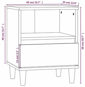 Comodino 2 pz Grigio Sonoma 40x35x50 cm