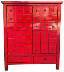 Cassettiera DKD Home Decor Rosso Legno di olmo Orientale Laccato 102 x 42 x 120 cm