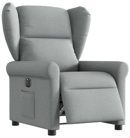 Poltrona Elettrica Reclinabile Grigio Chiaro İn Tessuto /