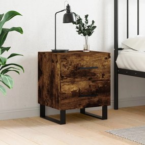Comodino Rovere Fumo 40x35x47,5 Cm İn Legno Multistrato /