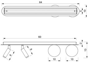 Luce Spot SIRIO 4xG9/25W/230V nero