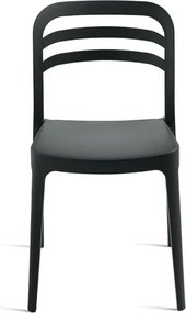 Sedia da giardino in polipropilene impilabile - DJANGO ANTRACITE 2 pezzi