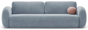 Divano blu polveroso allungabile/con contenitore con rivestimento in velluto 262 cm Tonale – Cosmopolitan Design