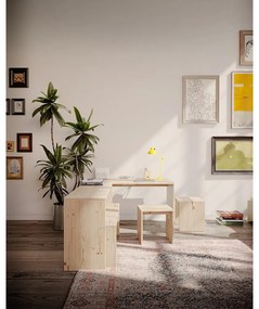 Sgabello di colore naturale in pino massiccio Join-In – Karup Design