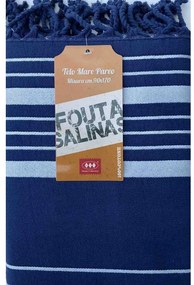 Telo Mare Fouta Cotone Spugna Salinas  Colore Blu