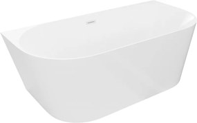 Mexen Oval Slim vasca autoportante a parete 170 x 80 cm, bianca, troppo pieno bianco - 52661708000-20