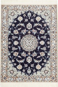 Nain Tappeto 110x80 Blu (Iran) Annodato A Mano