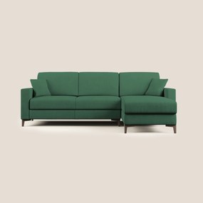 Kafka divano letto angolare in morbido tessuto impermeabile T02 verde